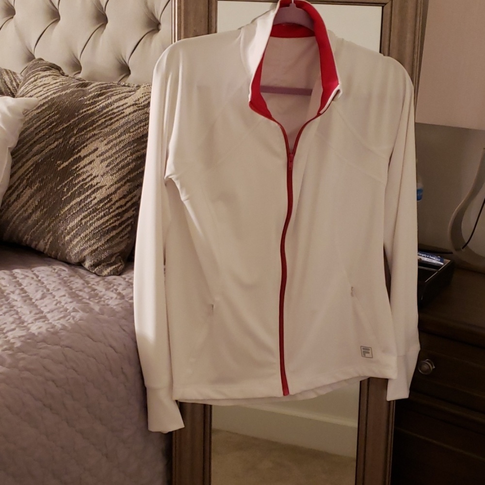 White and pink jacket